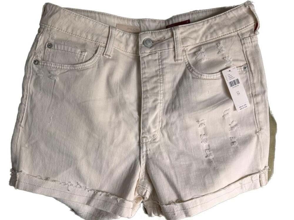 NWT Pilcro and the Letterpress Anthropologie Distressed Denim Shorts Size 29 Ivo
